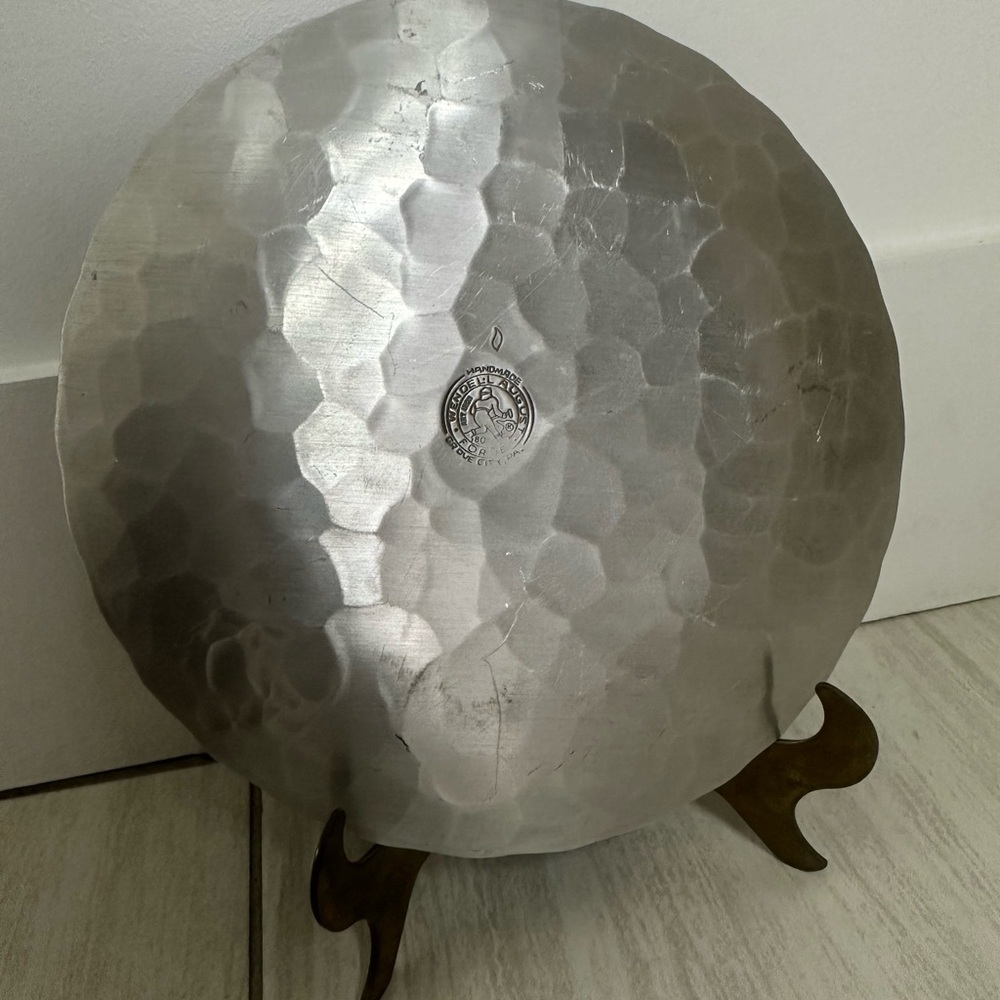 Silver Decorative Plate with Eagle Design - Picture 3 of 6